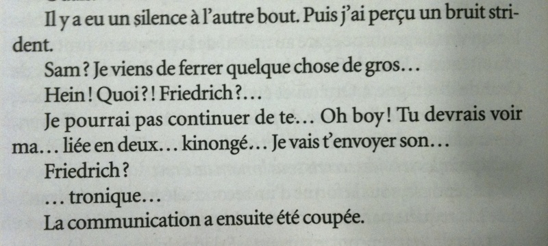 Extrait de La constellation du lynx, un roman écrit par Louis Hamelin